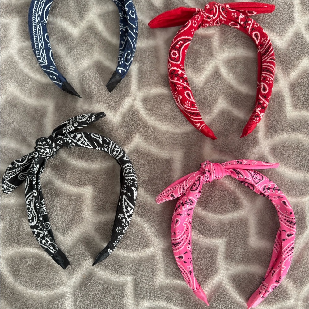 Set of 4 Bandana Print Headbands